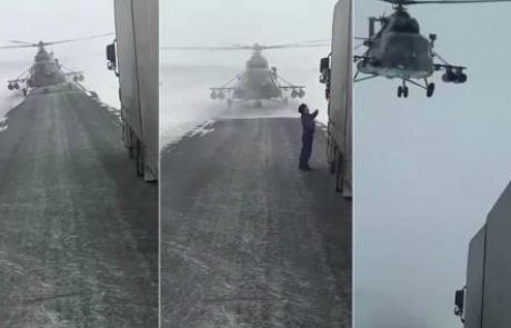 [VIDEO] Brez panike, znašli se bomo: Helikopter pristal na cesti, da je pilot vprašal za pot