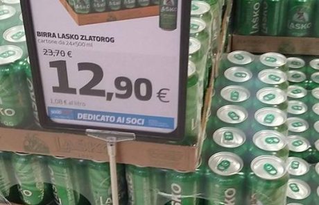 Laško pivo v Italiji pol cenejše kot pri nas