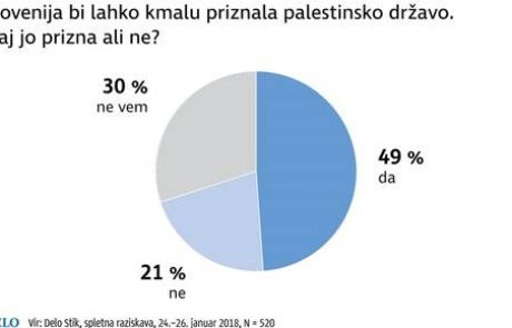 Anketa Dela: Slovenci za priznanje palestinske države