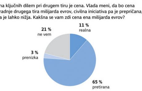 Anketa Dela: Milijarda evrov za drugi tir je pretirana