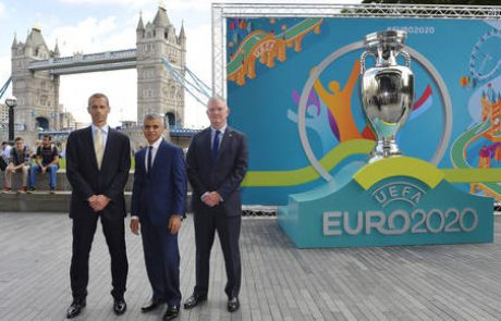 Čeferin v Londonu razkril logotip za euro 2020