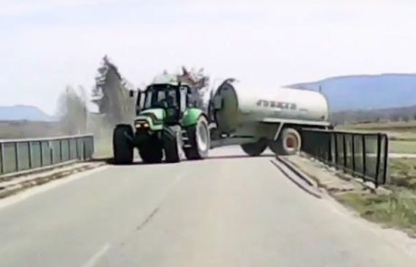 VIDEO: Poglejte, kako ga je izsilil objestni traktorist