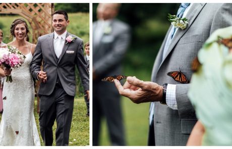 Mladoporočenca sta na svoji poroki v nebo izpustila metulje, kar se je zgodilo, seže naravnost v srce