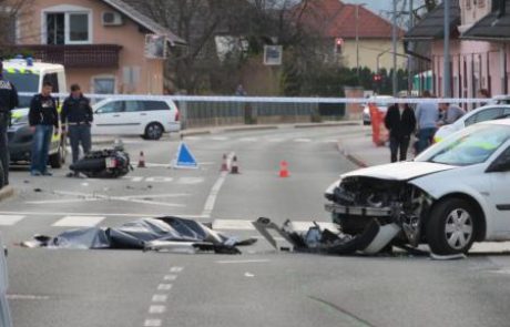 Motorist čelno v avto