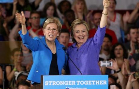 Hillary Clinton in Elizabeth Warren skupaj proti Trumpu. Bo Warrenova podpredsednica?