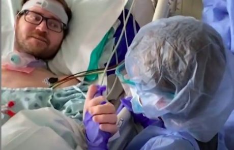 Srce parajoče snidenje: deček po 55 dneh končno spet videl svojega očeta, ki je bil v bolnišnici zaradi hudih zapletov s korono