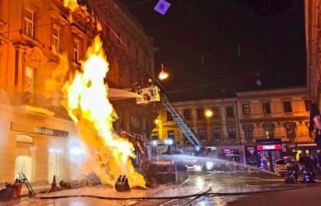 V središču Zagreba po poškodbi plinovoda izbruhnil požar: “Česa takšnega ne pomnimo”