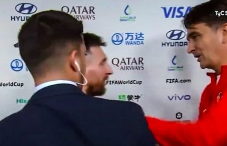 Messi je govoril za televizijo, nato pa je zagledal hrvaškega selektorja Dalića. Sledil je hit prizor