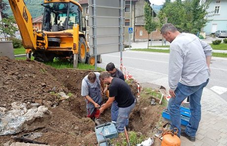 Pretrgan kabel je povzročil mrk v Tolminu