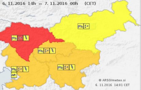 Vreme ne popušča: Rumeni alarm za vso Slovenijo