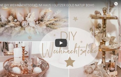 Naredi sama: Adventni venček in božična dekoracija doma v boho stilu, v naravnih, zlatih tonih z veliko bleščic (video)