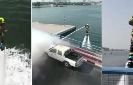 Gasilci v Dubaju predstavili novo tehniko gašenja, ob kateri vam bo zastal dih