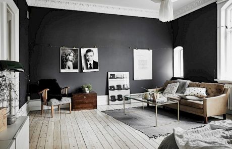 Šik stanovanje s črnimi stenami (foto)