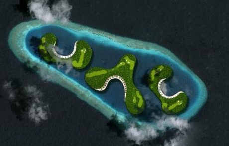 Plavajoče golf igrišče na Maldivih