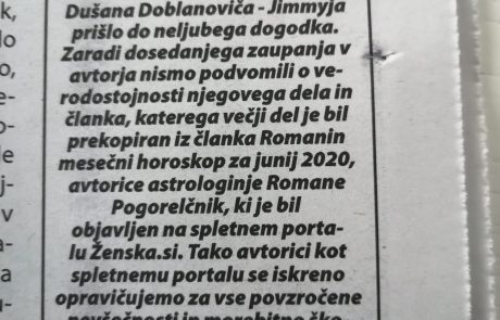 Opravičilo astrologinji Romani Pogorelčnik in spletni strani Ženska.si!