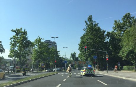 Konj na Kajuhovi v Ljubljani ovira promet
