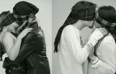 Popolni neznanci so se poljubili s prevezo čez oči in zgodilo se je tole … (video)