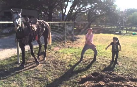 Ne boste verjeli, kako je konj reagiral na ples otrok (video)