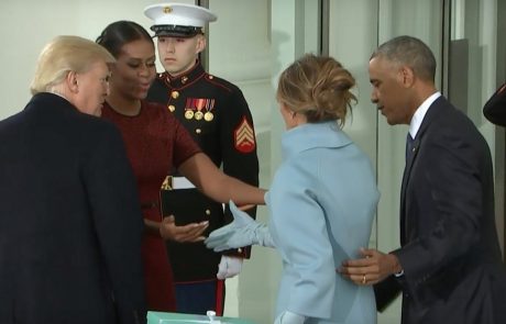 Obamova v Beli hiši sprejela Donalda Trumpa s soprogo Melanio