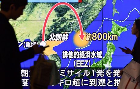 Severna Koreja izstrelila raketo preko Japonske