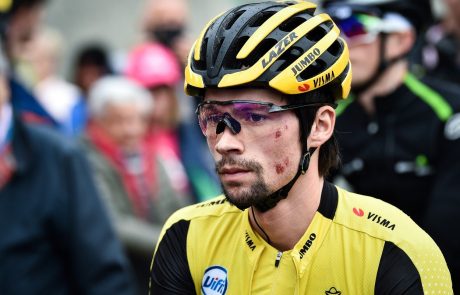 Vuelta: V množični padec vpleteni trije Slovenci, najhuje jo je skupil Mezgec