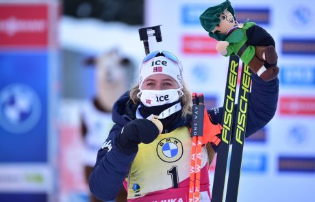 Norveška biatlonka Tiril Eckhoff še do tretje zlate kolajne na Pokljuki