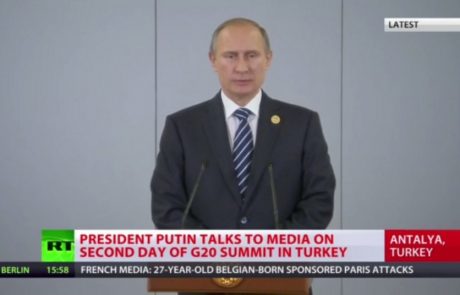 Putin: ISIS prejema sredstva iz 40-ih držav, tudi iz članic G20
