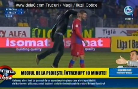VIDEO: Gledalec na tekmi udaril nogometaša