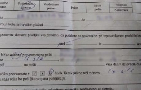 Ni treba na pošto, ponovna dostava je brezplačna!