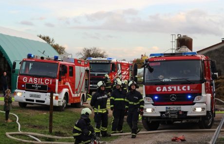 FOTO: Gasilci posredovali v požaru sena